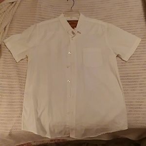 Short sleeve button up dress shirt.
